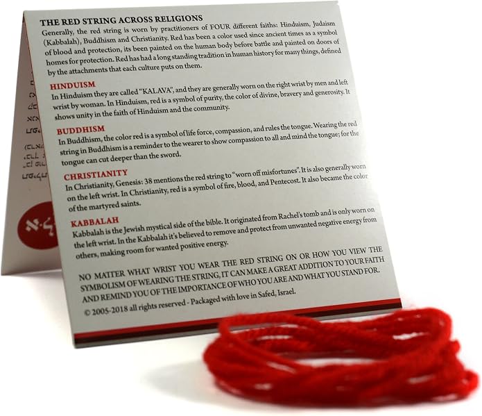 The Original Kabbalah Red String Bracelet from Israel - 60" Wool Cord for Spiritual Protection with Blessing, Prayer & Instructions (For Adults) for up to 7 Evil Eye Protection Bracelets - Single, 2 Pack or 4 Pack