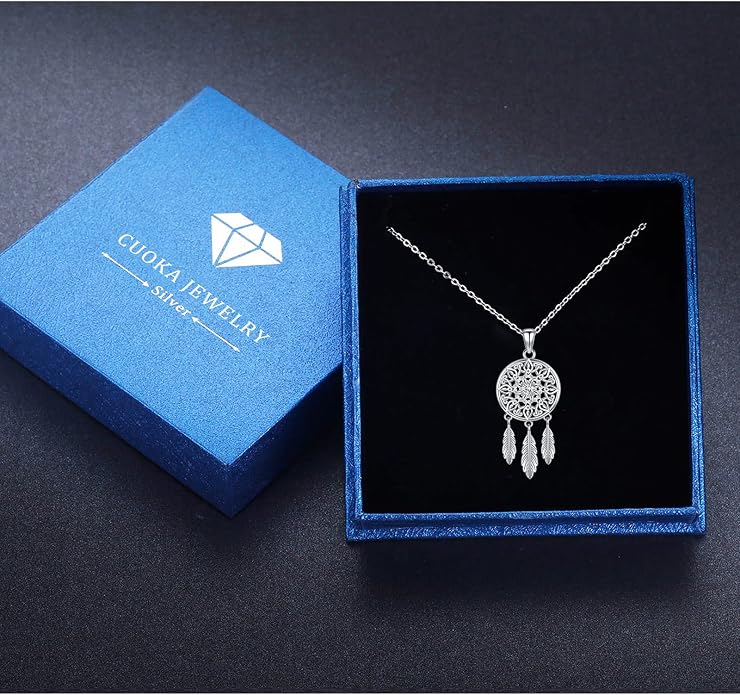 Cuoka 925 Sterling Silver Heart Necklace I Love You to The Moon and Back Pendant Sun Star Moon Necklace Jewelry for Women with Gifts Box