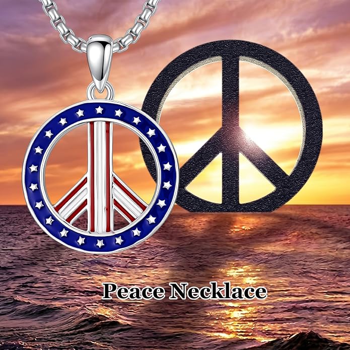 S925 Sterling Silver Poseidon Trident/Peace Sign/Coexist Peace Symbol/Pirate/Arrowhead/Flower of Life/Thor's Hammer Jewelry Necklace Gifts for Women Men