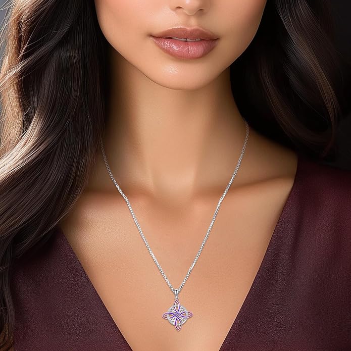 Pentagram/Celtic Knot/Witches Knot/Santa Muerte/Triple Moon Goddess/Baphomet/Hecate Necklace Sterling Silver Magic Wiccan Amulet Pagan Jewelry for Women Men