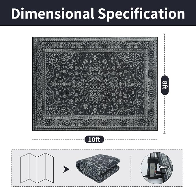 Washable Rugs 8x10 Area Rugs for Living Room,Bedroom,Dining Room- Soft Low Pile Stain-Resistant Carpet with Non-Slip Rubber Backing,Large Vintage Area Rug for Farmhouse Nursery Home Office Decor