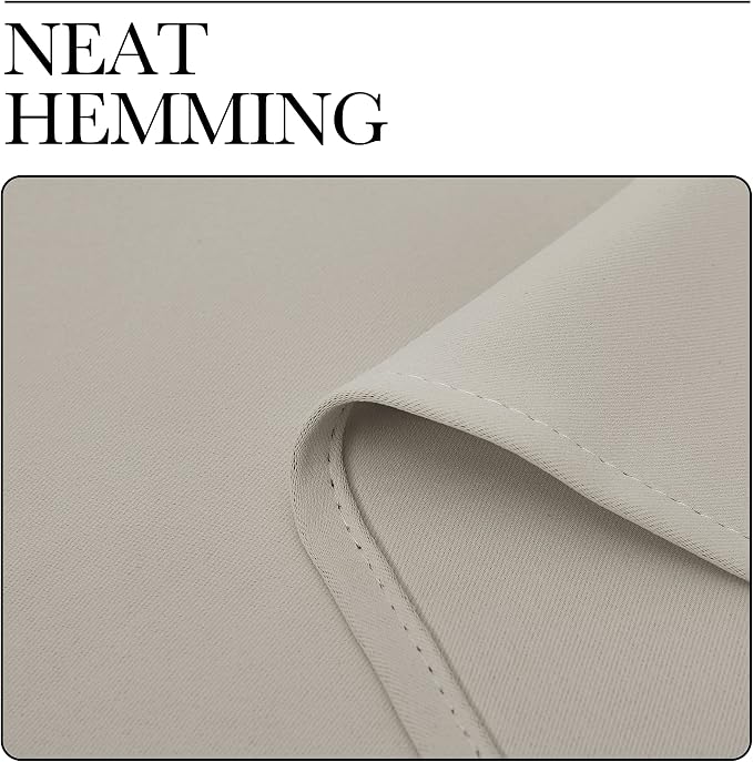 NICETOWN Blackout Curtains for Living Curtains, Room Darkening Window Curtain Panels, Easy-Care Solid Thermal Insulated Draperies/Drapes for Daughter Room (Natural, 2 Panels, 34 by 54)