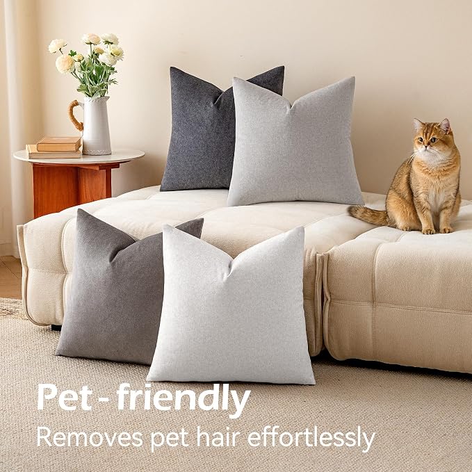 a moment Waterproof Throw Pillow Covers Set of 4,26x26 Inch Outdoor Stain Resistant Pet Friendly Pillowcases Cushion Covers for Patio Sofa and Living Room,Urban Cozy