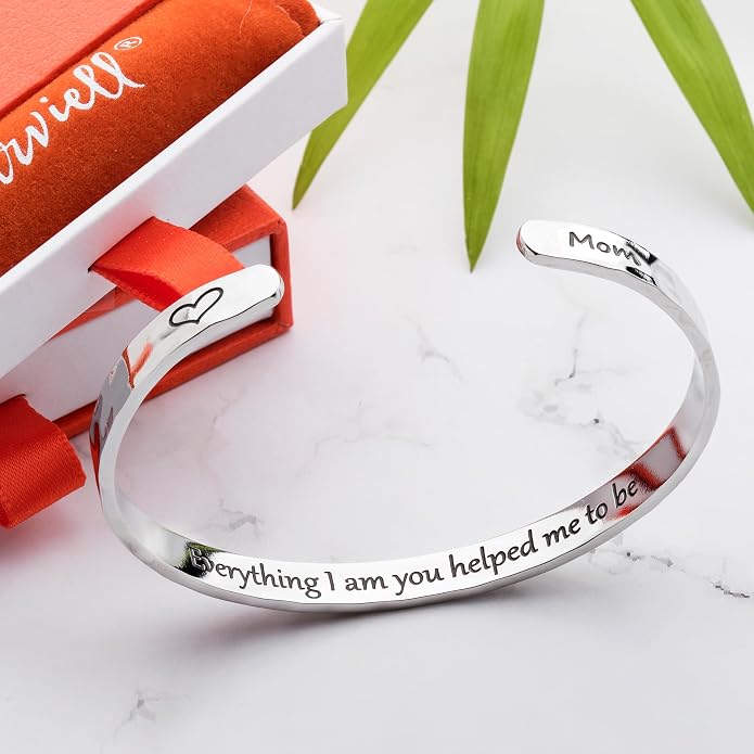 Carviell Bracelet - Gifts for Women – Inspirational, Friendship, Love, Mom, Daughter, Sister, Christian, Graduation, Memorial & Wedding Gifts – 100+ Phrases – Stainless Steel, Gift-Ready