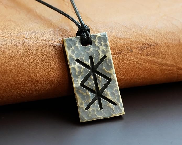 Baldur Jewelry - Elder Futhark Bind Protection Rune Necklace - Talisman Pendant Amulet - Viking Runes Norse Jewelry - Viking Jewelry for Men Women - Gifts for Men
