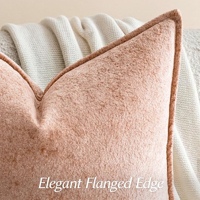 a moment Throw Pillow Covers 16X16 Inch 4 Packs,Soft Velvet Decorative Pillow Cases with 3D Ice Flower,Texture Modern Accent Cushion Covers for Sofa Couch Home Decor Desert Rose