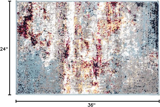 Rugshop Watercolor Distressed Modern Bohemian Accent Area Rug Multi 2' x 3'