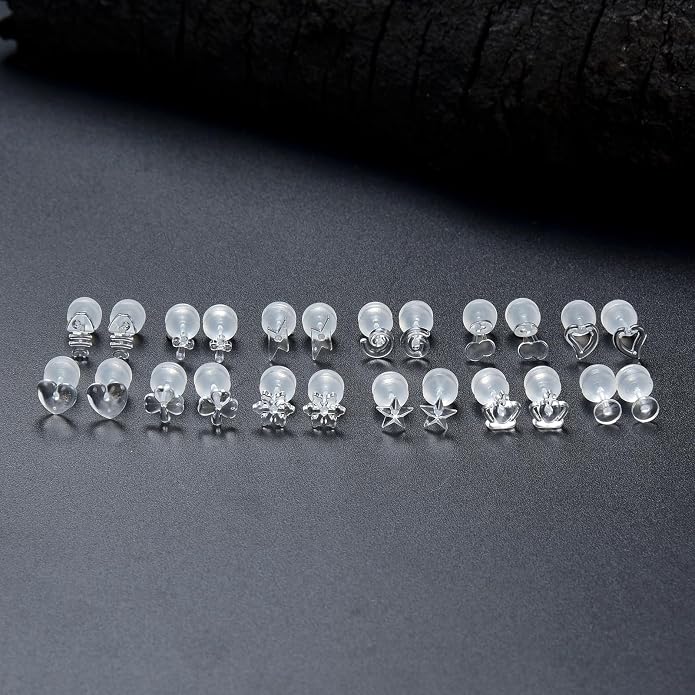 Plastic Post Stud Hoop Earrings for Sensitive Ears Multicolor Butterfly Flower Stud Earrings Set for Women