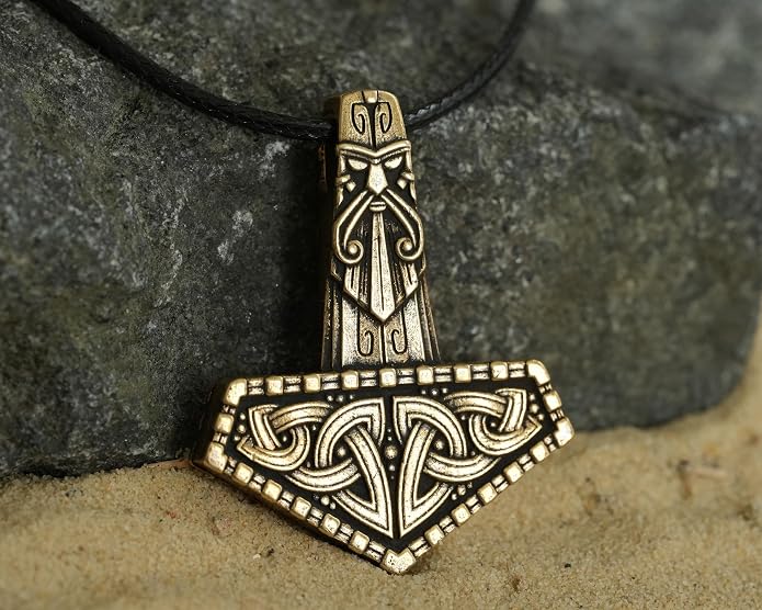 Baldur Jewelry - Thors Hammer Necklace Pendant Mjölnir - Viking Norse Thor Hammer Pendant Viking Jewelry - Thor Necklace - Thor Gifts for Men - Viking Necklace for Men