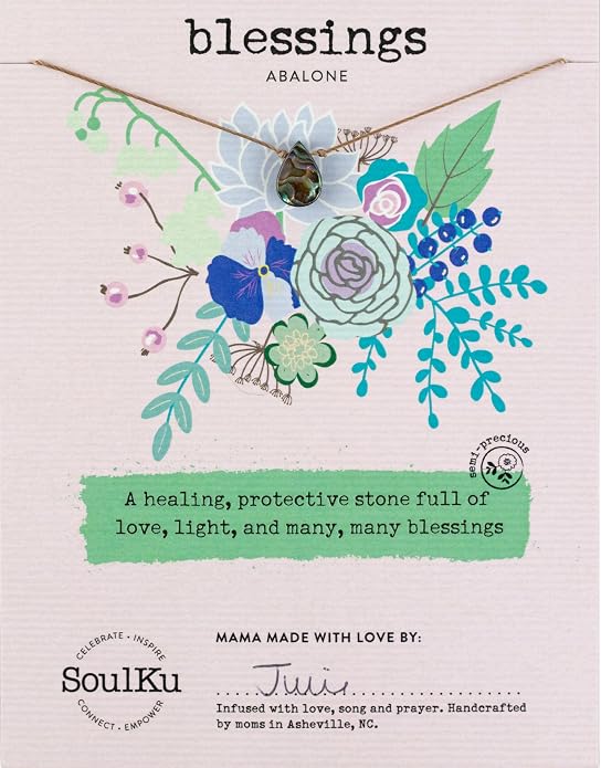 SOULKU Handcrafted Necklace, Empowerment Jewelry With Healing Crystal, Inspirational Jewelry For Women, Mom & Sister Gifts, 2" Extender With Lobster Clasp, 16" Nylon Cord