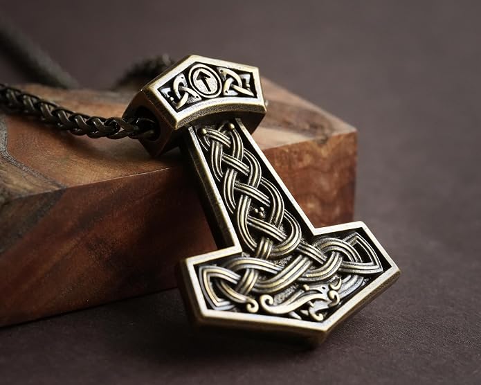 Baldur Jewelry - Thors Hammer Necklace Pendant Mjölnir - Viking Norse Thor Hammer Pendant Viking Jewelry - Thor Necklace - Thor Gifts for Men - Viking Necklace for Men