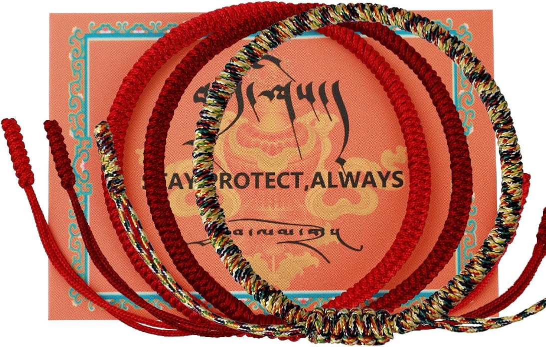Authentic blessed Tibetan monks handmade Dorje Knot protection bracelet for women and men with a talisman
