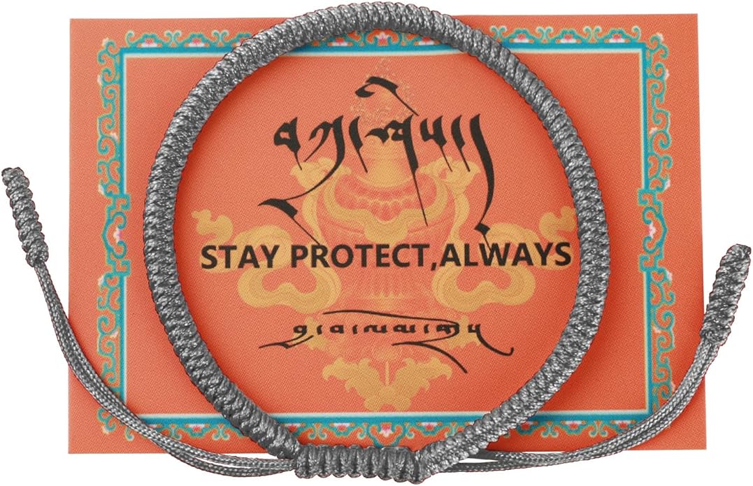 Authentic blessed Tibetan monks handmade Dorje Knot protection bracelet for women and men with a talisman