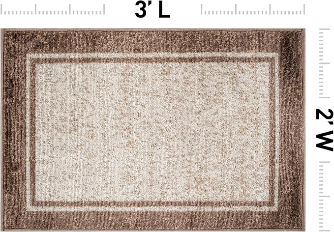 Rugshop Modern Transitional Bordered Area Rug for Living Room Beige 2' x 3'