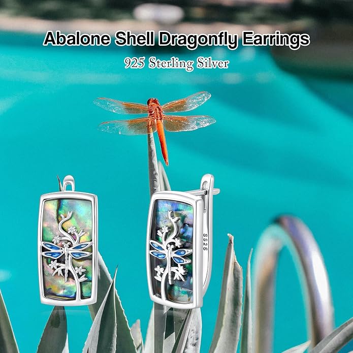 PROESS Abalone Shell Holy Mountain/Mustard Seed/Animal Earrings 925 Sterling Silver Mountain Jewelry Animal Lovers Gifts for Women