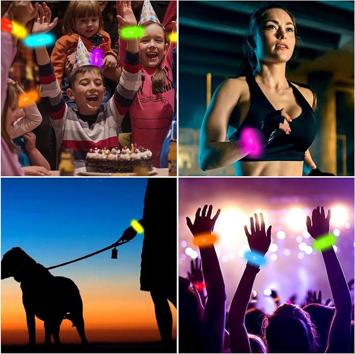 12 Magic Band Pack | Glow in The Dark | Flashing Light up for Concerts | Running Lights for Runners | Glow in The Dark Bracelets | Led Bracelet