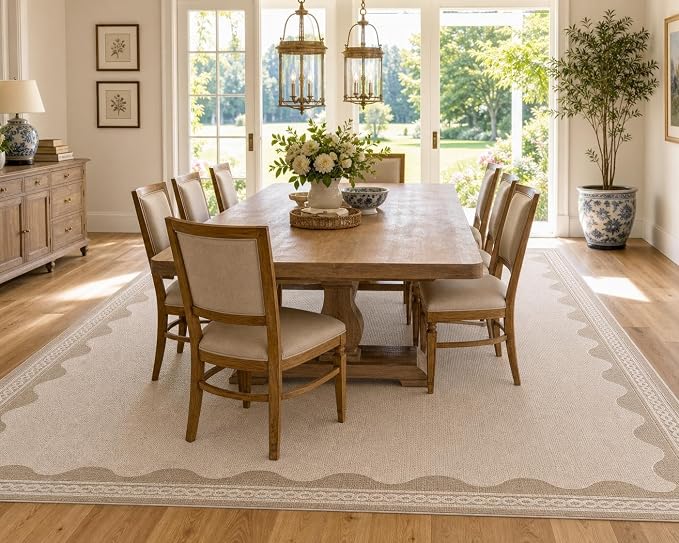 GarveeHome Scalloped Rug