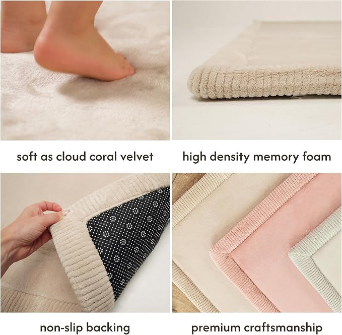 Hakuna Matte CloudSoft Play Mat - Beige 50" x 50" Super Soft | Waterproof Baby Rug | Luxury Cushioned Comfort | Safe & Non-Toxic for Tummy Time | OEKO-TEX Certified Modern Home Decor
