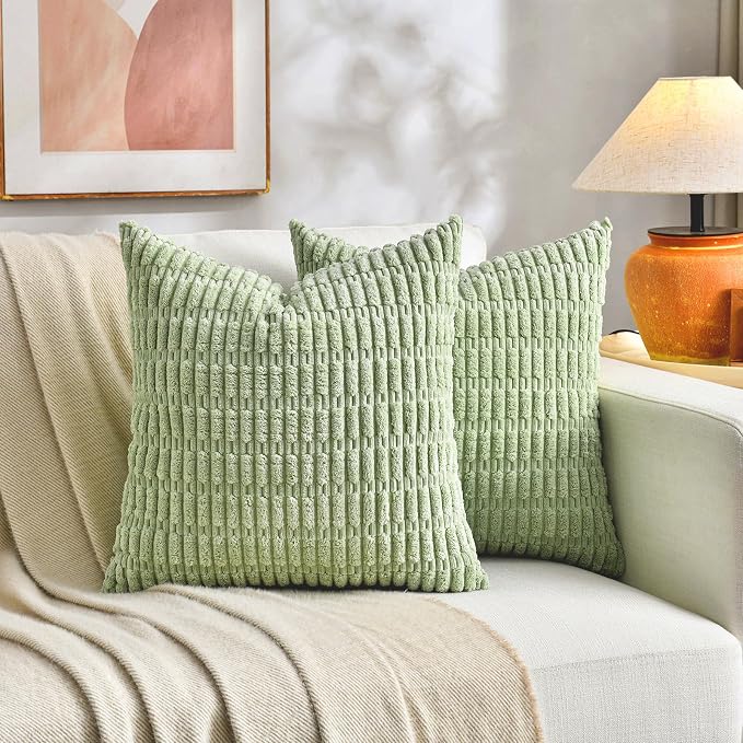 Fancy Homi 4 Packs Decorative Throw Pillow Covers for Living Room Couch Bed, Modern Farmhouse Boho Home Décor Accent Cushion Case, 20" x 20", Yellow Green Series