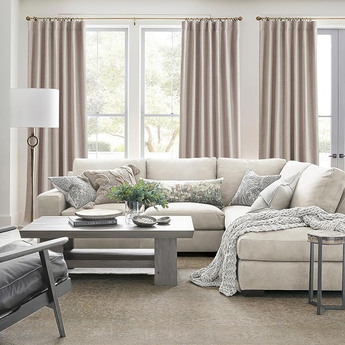 Linen 78 Inch Closet Curtains for Open Closet Doors Sliding Panels, Blackout Curtain for 80 Inches Window Heat Blocking Insulated Drapes for Summer Heat Burg for Living Room(50"W x 78"L 2Panels)