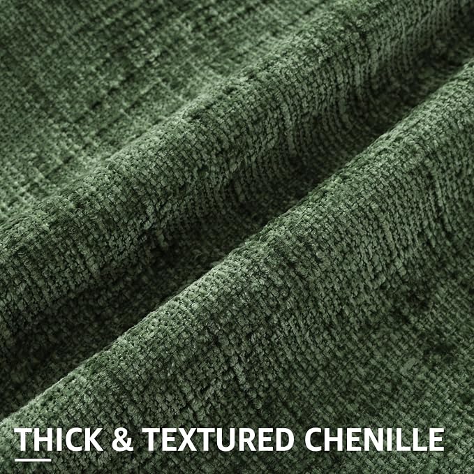 decorUhome Textured Chenille Throw Pillow Covers 26x26 Set of 2 Emerald | Fall Modern Farmhouse Soft Cozy Slubby Couch Pillow Cases Boho Decorative Pillow Cases for Bed Sofa Living Room Home Decor