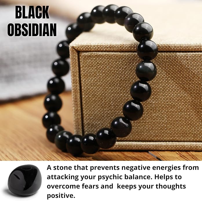Crystal Vibe - Healing Crystal Bracelet for Women & Men | Natural Gemstone Bead Bracelet | Adjustable Handmade Energy Stone Bracelet | Bracelet for Meditation, Yoga & Daily Wear | Multiple Types