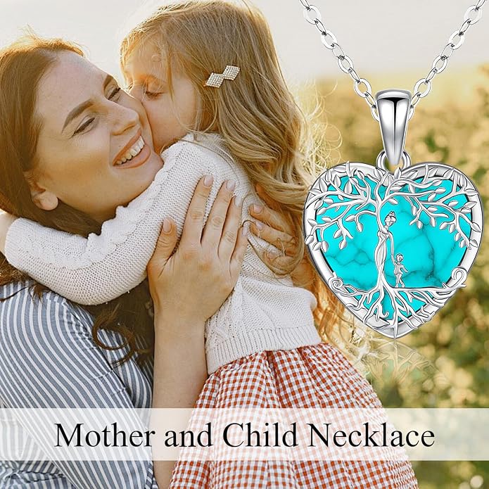Odinstone Tree of Life Necklace, Sterling Silver Pendant for Women Family Tree Necklaces Jewelry for Mom/Wife/Grandma(With Fine Gift Box)