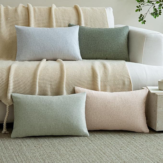a moment Waterproof Throw Pillow Covers Set of 4,20x12 Inch Outdoor Stain Resistant Pet Friendly Pillowcases Cushion Covers for Patio Sofa and Living Room,Forest's Whimsy