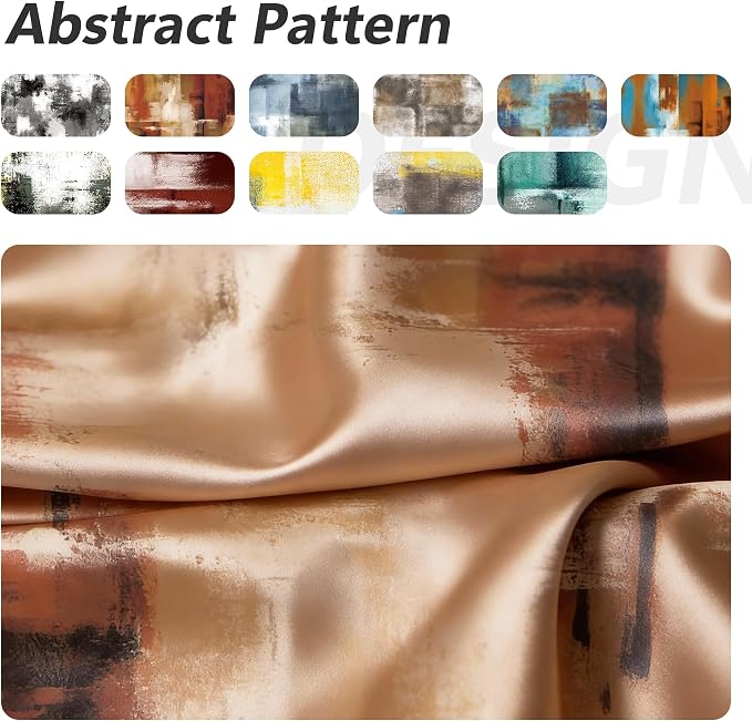 Asuexpect Burnt Orange Curtains 2 Panels Abstract Rust Curtain Room Darkening Grommet Window Drapes Modern Decorative Window Treatments for Bedroom Living Room, 52x108 Inches