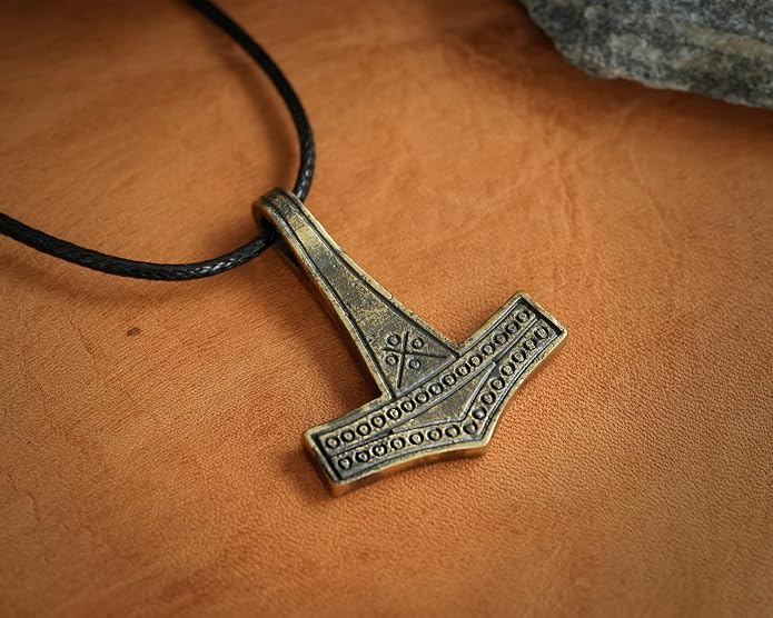 Baldur Jewelry - Thors Hammer Necklace Pendant Mjölnir - Viking Norse Thor Hammer Pendant Viking Jewelry - Thor Necklace - Thor Gifts for Men - Viking Necklace for Men