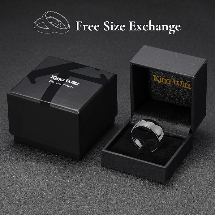 King Will Tungsten Carbide Wedding Band for Men Women Promise Rings for Couples Domed High Polish