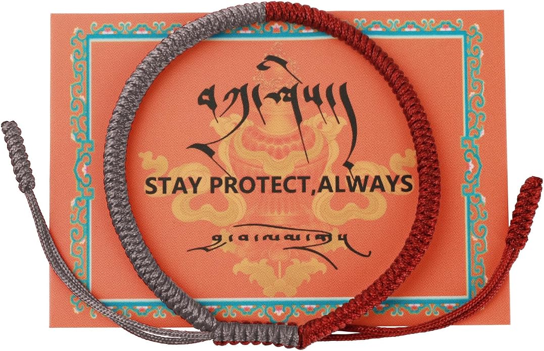 Authentic blessed Tibetan monks handmade Dorje Knot protection bracelet for women and men with a talisman