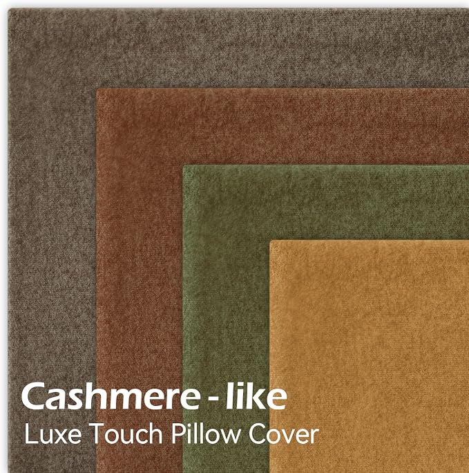 a moment Waterproof Throw Pillow Covers Set of 4,24x24 Inch Outdoor Stain Resistant Pet Friendly Pillowcases Cushion Covers for Patio Sofa and Living Room,Amber Woods