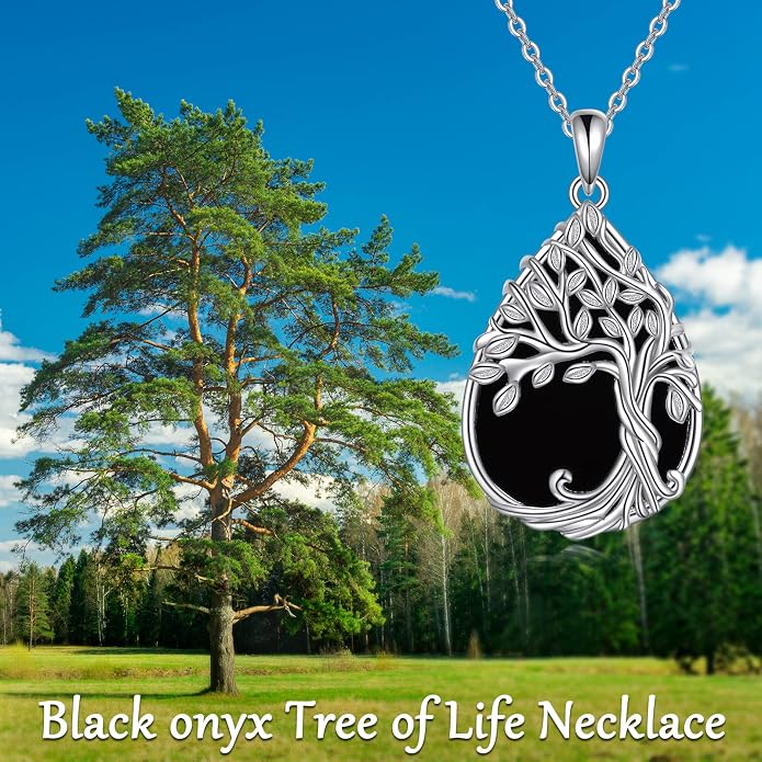 ONEFINITY Tree of Life Necklace 925 Sterling Silver Abalone Shell Celtic Knot Pendant Necklace for Women Jewelry
