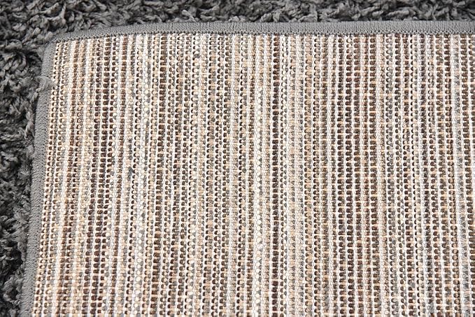 Unique Loom Solid Shag Collection Area Rug (4' 1" x 6' 1" Rectangle, Graphite Gray)
