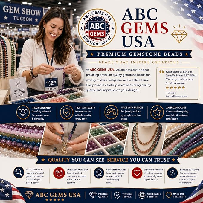 ABCGEMS (UV Glowing Rock - Authentic USA-Sourced) American Smoky Yooperlite Beads from Lake Superior (Flashing Flame Under Ultraviolet) DIY Jewelry Making Smooth Round 12mm
