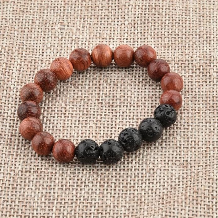 Lava Rock & Chakra Beaded Stone Bracelet Essential Oil Diffuser for Aromatherapy Small 3-6