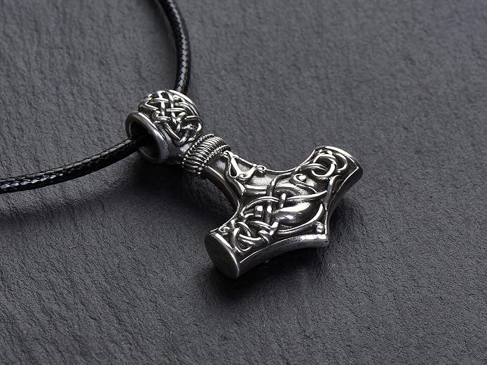 Baldur Jewelry - Thors Hammer Necklace Pendant Mjölnir - Viking Norse Thor Hammer Pendant Viking Jewelry - Thor Necklace - Thor Gifts for Men - Viking Necklace for Men