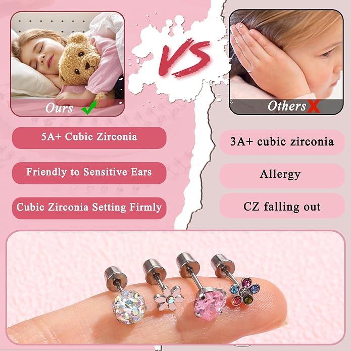 SAILIMUE 24 Pairs Hypoallergenic Screw Back Earrings