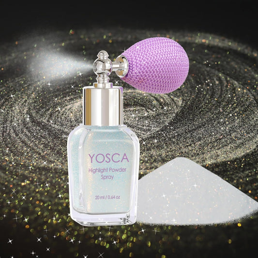 Yosca Body Glitter Spray, 30ML Loose Body Shimmer Powder Iridescent Hair Spray White Glitter Sparkle Highlighter Makeup Festival Concert Party Accessories for Rave Clothes Hair Face Nail Art