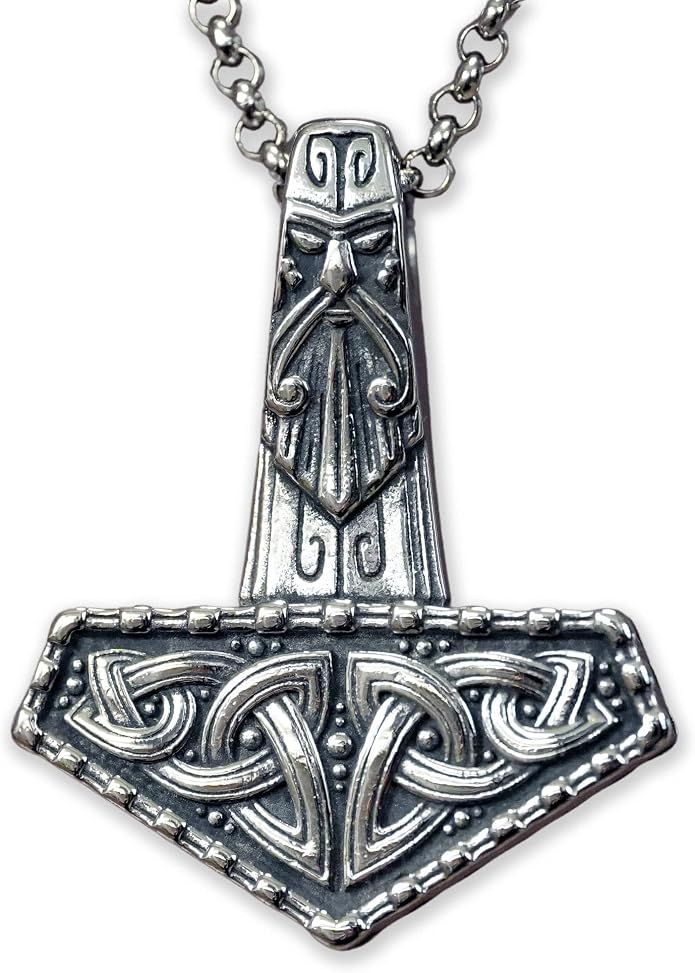 Baldur Jewelry - Thors Hammer Necklace Pendant Mjölnir - Viking Norse Thor Hammer Pendant Viking Jewelry - Thor Necklace - Thor Gifts for Men - Viking Necklace for Men