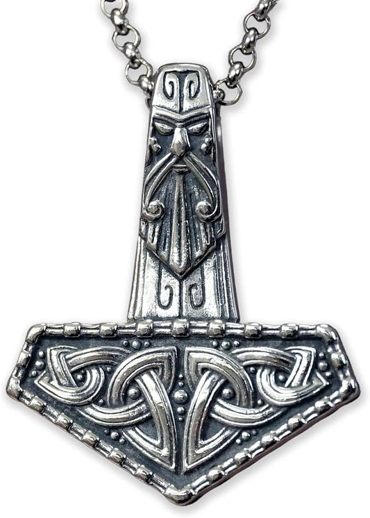 Baldur Jewelry - Thors Hammer Necklace Pendant Mjölnir - Viking Norse Thor Hammer Pendant Viking Jewelry - Thor Necklace - Thor Gifts for Men - Viking Necklace for Men