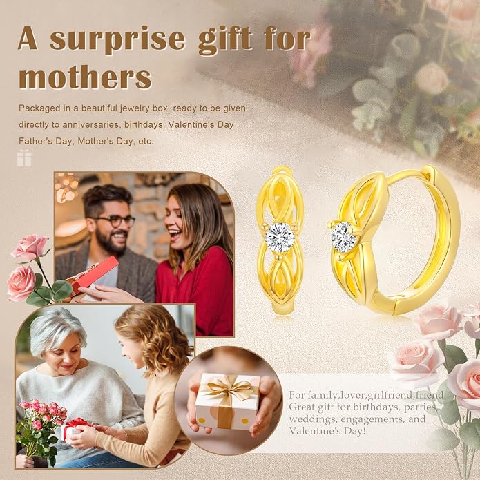 Gold Dainty Hoop Earrings for Women Hypoallergenic Lightweight 14K Gold Huggie Earrings Jewelry Valentines Day Gifts for Wife Girlfriend Her