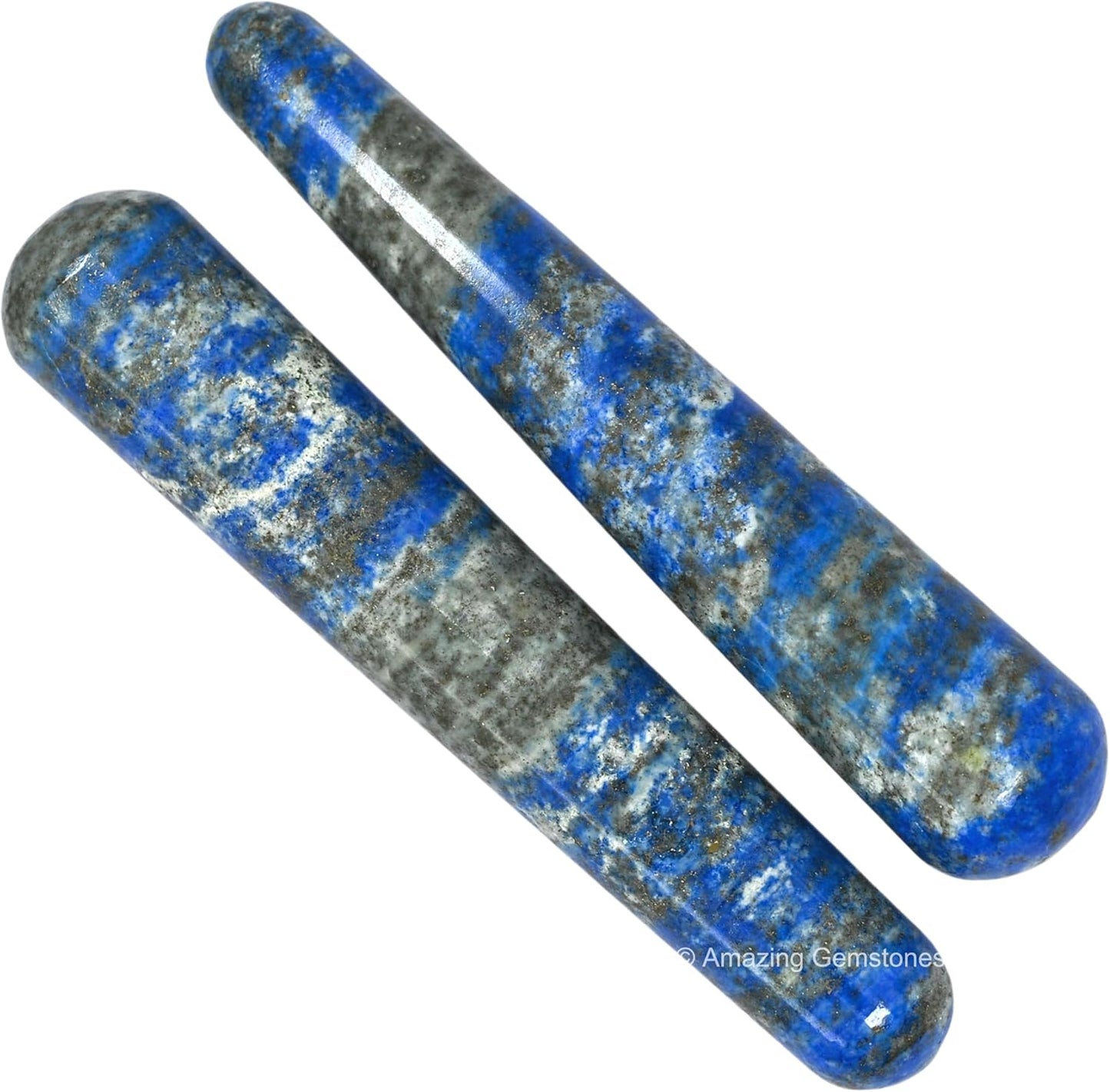 Amazing Gemstone Lapis Lazuli Crystal Wand Massage Stick - Pelvic Wand Gua Sha for Adults - Crystals and Healing Stones Massage Wands for Adults Gifts (Smooth)