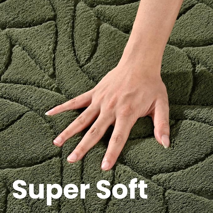Macgace Soft Area Rug for Girls Bedroom, 4x6 Green Geometric Shag Rugs | Washable Non-Slip Backing Medium Pile Modren Fuzzy Carpet for Kids Room, Classroom, Living Room, Dorm