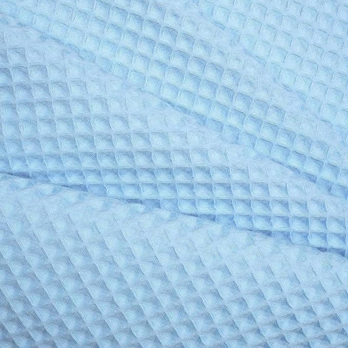 River Dream Cotton Blend Shower Curtain Set with Liner, Sky Blue, 71x86 | Waffle Weave, No Hook Needed, with Snap in Replacement Liner, Top Sheer Window, Hotel Quality for Bathroom, Extra Long