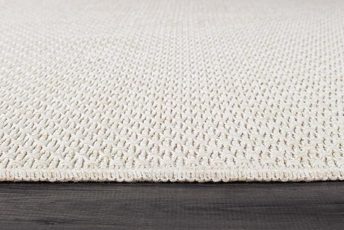 Luul Home Easy Jute Rugs 8x10 White Color Living Room Indoor Outdoor Area Rug for Patio Farmhouse and Kitchen Rug High Traffic Easy to Clean Washable Solid Boho Woven Design Outside Carpet (8 x 10)