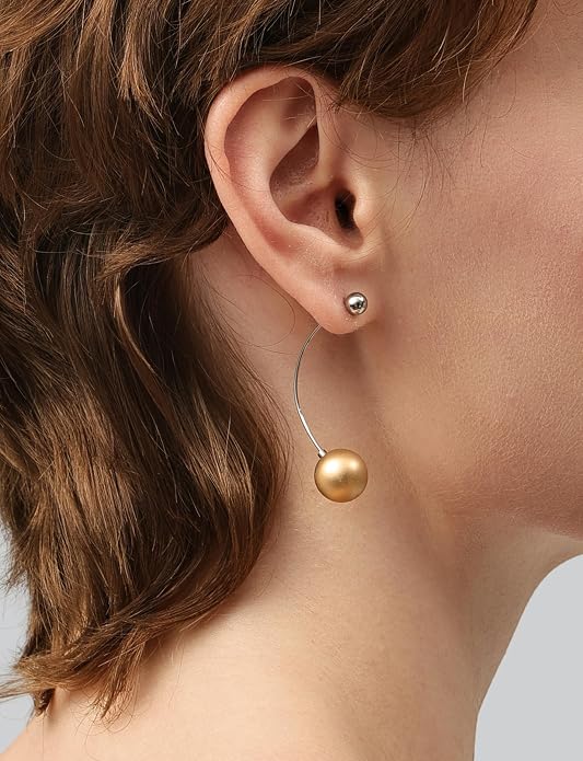 Trendy Long Thread Ball Dangle Earrings Set for Women, Colorful Drop Earrings, 6/16 Pcs DIY Interchangeable Aluminum Alloy Beads, Titanium Ear Hooks, Lightweight and Sensitive Ear Friendly