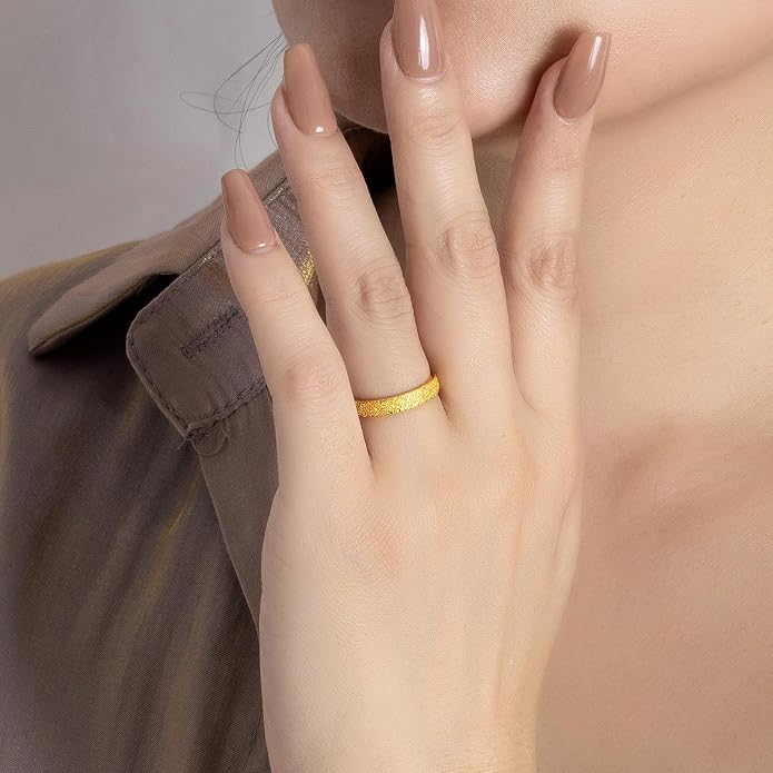Dankadi Simple Fashion S925 Sterling Silver Ring Smooth Plain Dome Comfort Solid Silver Wedding Ring For Men & Women 3.5 mm 3-13# 24k Real Gold Plated Jewelry