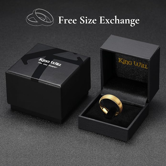 King Will Wedding Band for Men Women, 2/4/6/7/8mm Domed Matte Brushed Tungsten Carbide Rings, Solid/Dual Color Engagement Rings, Comfort Fit